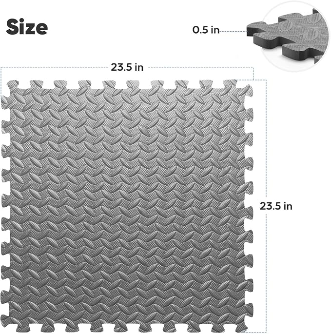 32 Pack Home Gym Mat, Puzzle Exercise Mat, 1of EVA Interlocking Foam Floor Tiles - Image 2