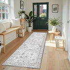 Grey Runner Rug for Hallways Kitchen 2x6, Non Slip Washable Rug - Image 5