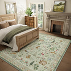 6x9 Area Rugs for Living Room: Washable Rug Vintage Bedroom Rugs Stain - Image 2