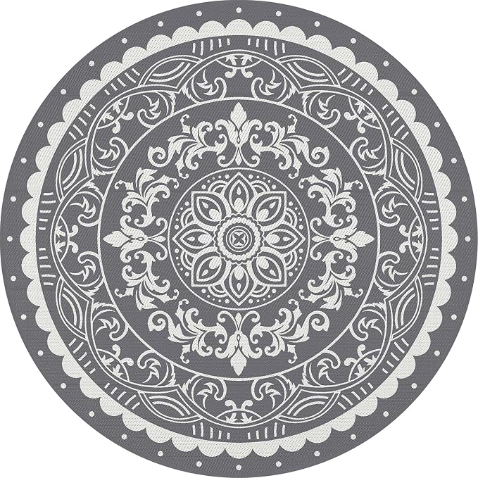 Pauwer Waterproof Outdoor Rug 8ft, Reversible Plastic Straw Patio Camping Rug - Image 9