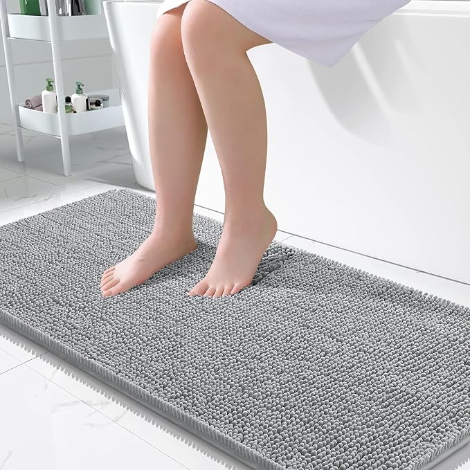 OLANLY Large Bathroom Rugs 50x30, Extra Soft Absorbent Chenille Bath Rugs by OLANLY