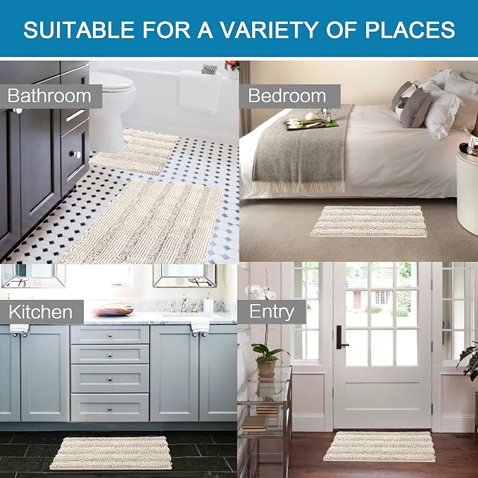 H.VERSAILTEX Bathroom Rugs Bath Rug Set 2 Piece Bathroom Contour Rug Toilet Mat - Image 6