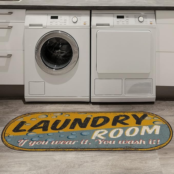 Ottomanson 20" x 59" Oval Laundry Room Rug by Ottomanson