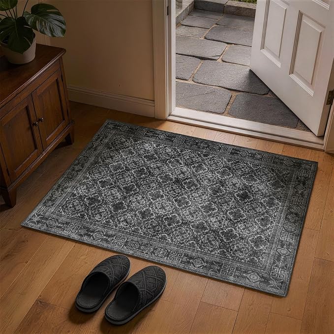 LIANLAM 2x3 Washable Area Rug, Vintage Boho Traditional Pattern, Non-Slip Stain by LIANLAM