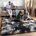 PAGISOFE Black White Rugs for Living Room 6x9, Shag Fuzzy Fluffy Rugs for - Image 8