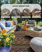 MontVoo Outdoor Rug Carpet Waterproof 6x9 Outdoor Patio Rug Mat Reverisble - Image 2
