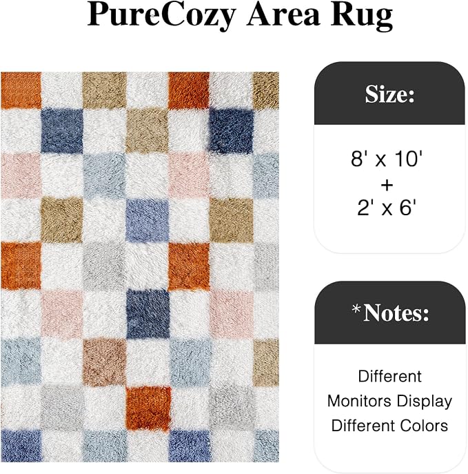 PureCozy 8'x10'+2'x6 Shag Rug Set of 2 - Image 4