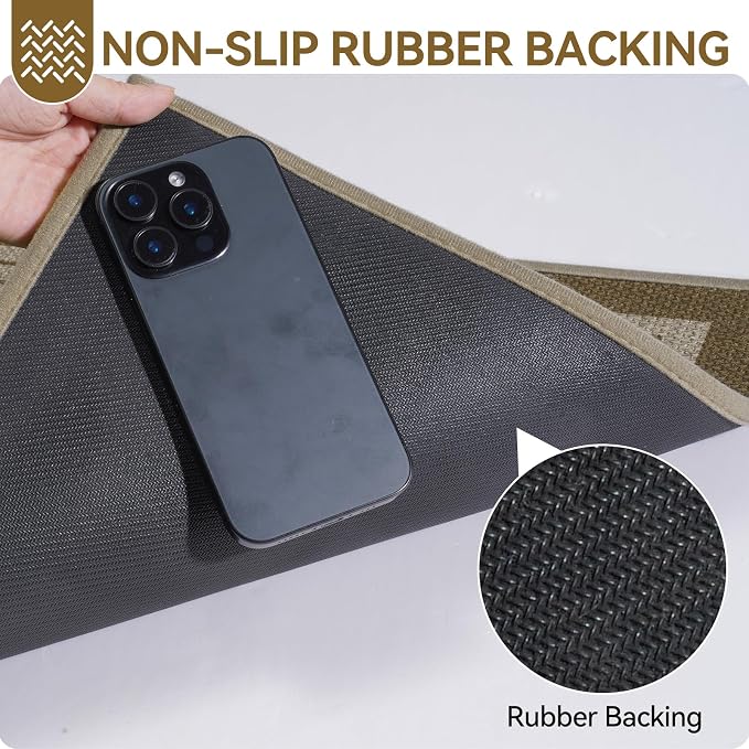 Front Door Mat 24''x35'', Absorbent Dirt Resist Washable Non Slip Low-Profile - Image 6