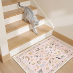 Soalmost 2x3 Cat Rugs for Entryway, Machine Washable Door Mat Animal Floral - Image 3