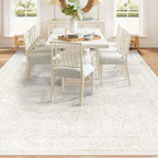 8x10 Area Rugs for Living Room: Washable Large Vintage Floral Rug Low Pile - Image 6