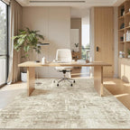 Soalmost 5x8 Area Rugs Beige Gray Low Pile Indoor Washable Trendy Faded Style - Image 2
