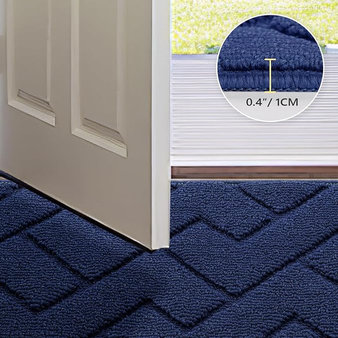 hicorfe Indoor Door Mat, TPR Backing Dirt Trapper Entryway Mat, Washable Floor - Image 4