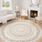 cotiled 8x8 Round Area Rugs Living Room Rug: Washable Boho Rugs by COTILED