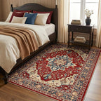 RELEANY Area Rugs 4'x6' Washable Non-Slip, Floral Vintage Distress Medallion - Image 2
