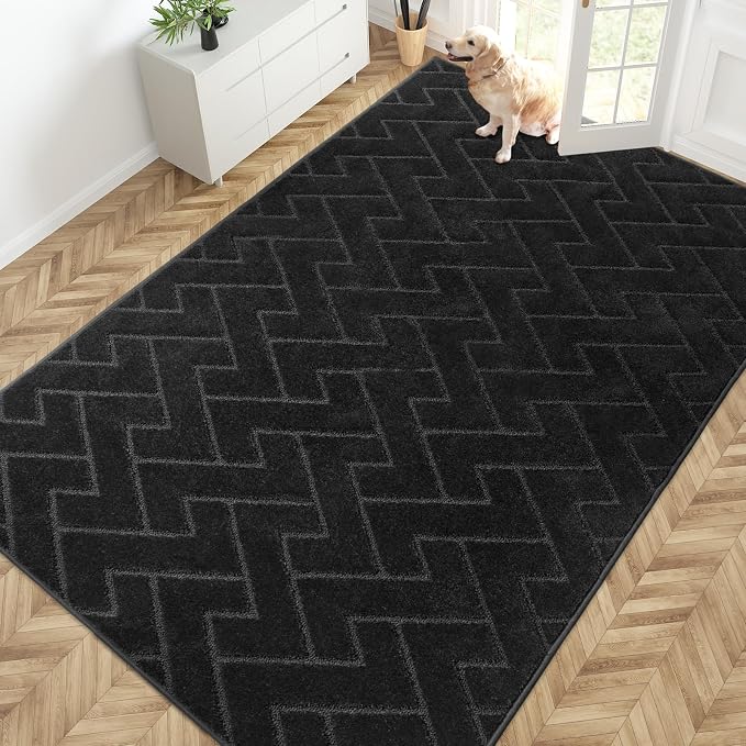 PURRUGS Easy Care Area Rug 6ft x 9ft, Non-Slip Machine Washable Entry Rug by PURRUGS