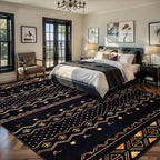 SERISSA 8x10 Area Rugs for Living Room, Washable Non-Slip Black and Gold Boho - Image 2