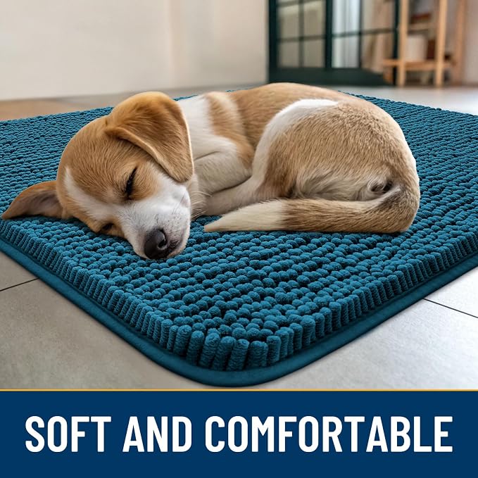 Smiry Dog Door Mat for Muddy Paws 59x35, Absorbent Dirt Trapper, Non-Slip - Image 2