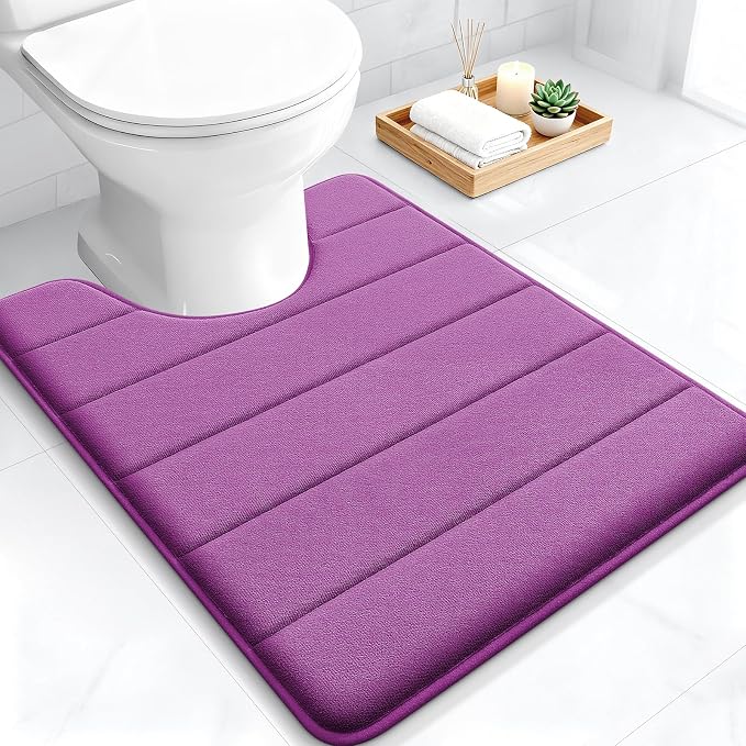 OLANLY Memory Foam Toilet Rugs U Shaped 24x20, Super Soft Absorbent Contour by OLANLY