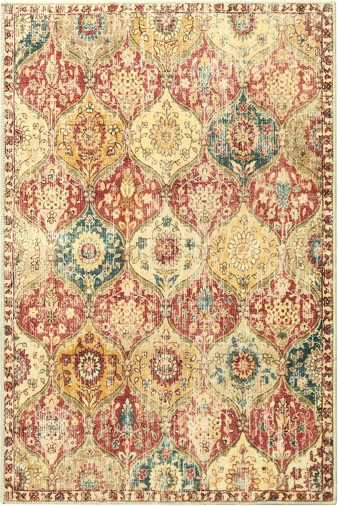 Lahome Moroccan Trellis Washable Rug, 2x3 Bathroom Rugs - Image 6