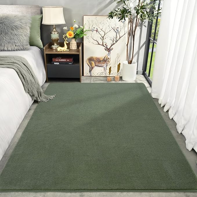 Amearea Modern Area Rugs for Bedroom Living Room, 4x6 Feet Sage Green Thickened - Image 6