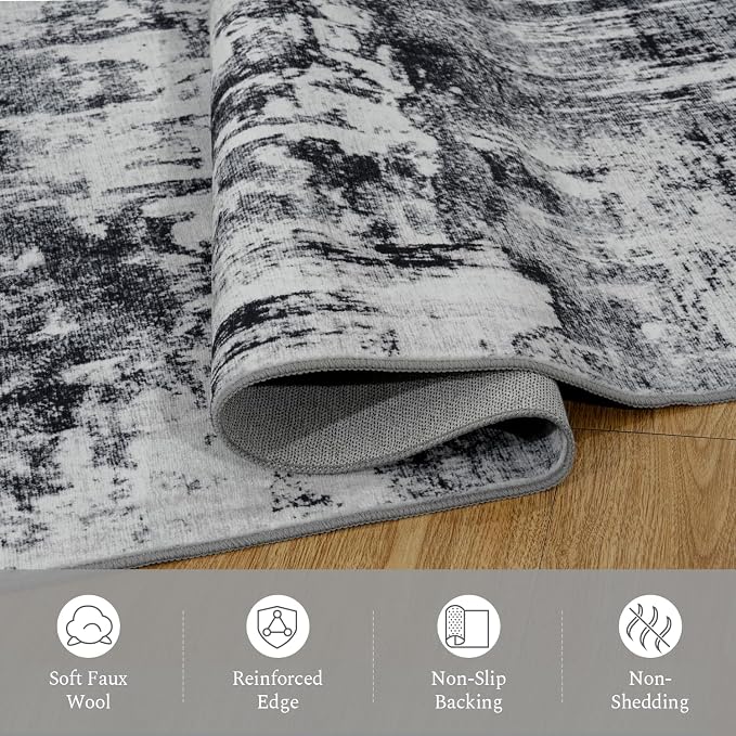 Rugflix 6x9 Area Rugs for Living Room, Washable Large Rug Stain-Resistant Low - Image 7