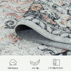 Lofus 9x12 Area Rug for Living Room, Distressed Grey Washable Area Rugs - Image 7