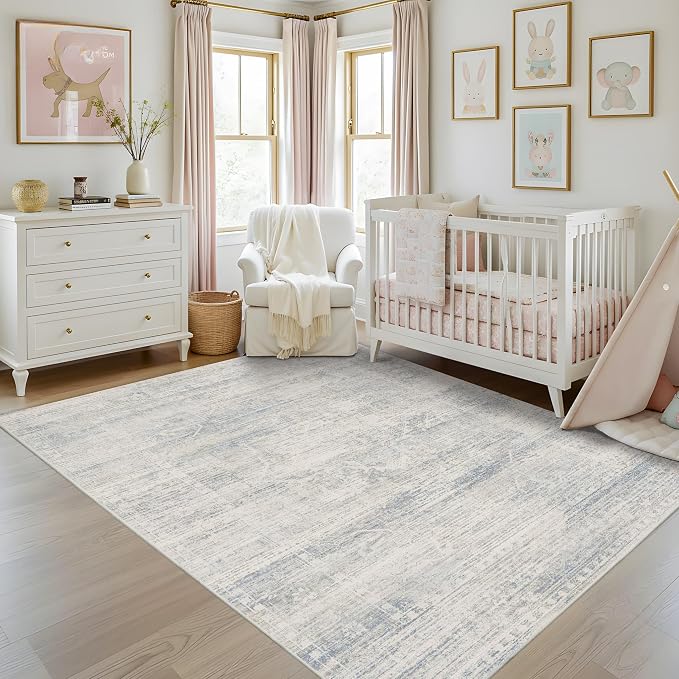 Latte&Fog 5x7 Washable Area Rugs - Image 4