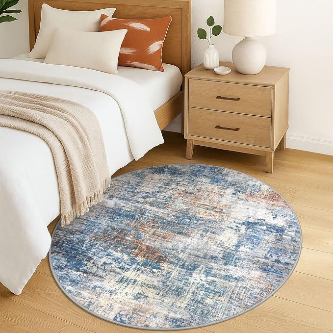 IOHOUZE Round Area Rug 5 Ft Circle Entryway Rugs Round Washable Door Mat Indoor - Image 9