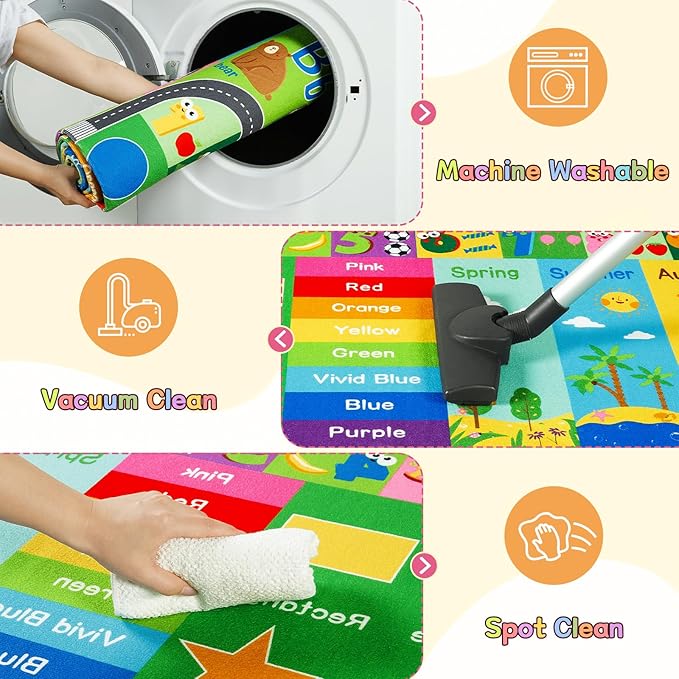 HOMORE Kids Educational Rug, 5x7 Kids Collection Area Rug - Image 7