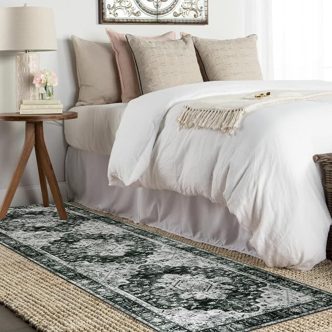 Moynesa Ultra-Thin Washable Vintage Runner Rug - Image 7