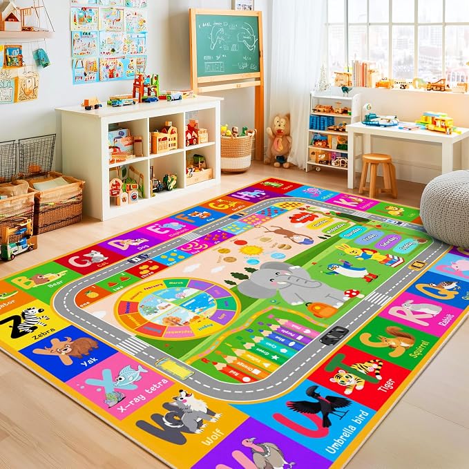 Pionblank Kids Rug for Living Room Playroom Classroom, Nursery 8x10 Rugs for by PIONBLANK