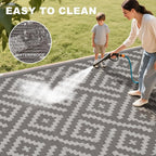 RURALITY Outdoor Rugs 5x8 Feet for Patios Clearance, Plastic Straw Waterproof - Image 5