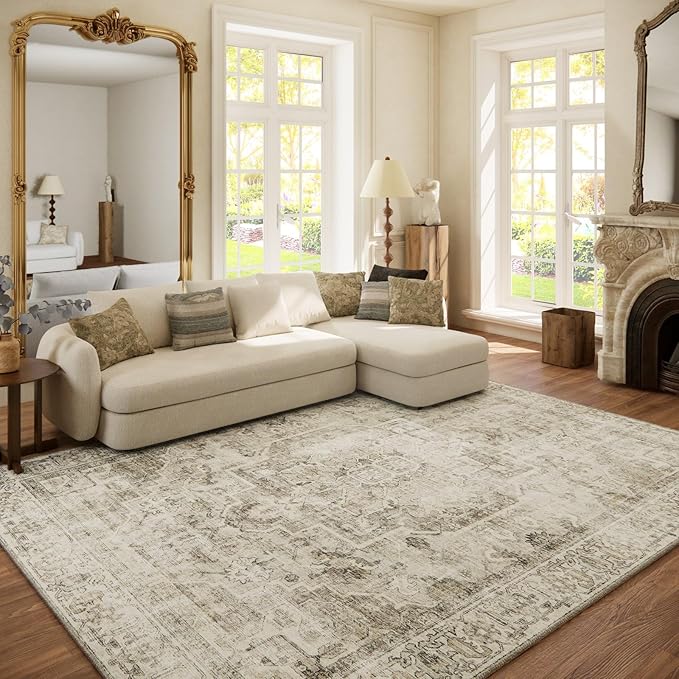 Washable Area Rugs for Living Room: 6x9 Bedroom Area Rugs Boho Vintage Rugs by palohom