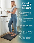 Ophanie Kitchen Mats for Floor, 3/4 inch Thick, 20x39 Anti Fatigue Cushioned Mat - Image 3