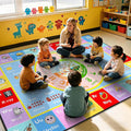 ABC Kids Rug for Playroom, 8x10 ft Alphabet Classroom Rug, Non-Slip Washable by GRAMBET