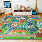 Car Rug Play Mat for Kids Toy Cars, Road Traffic Playmat for Kid Bedroom - Image 4