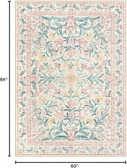 Wonnitar Pink Rugs for Nursery, 5x7 Washable Rug for Bedroom Girls, Boho Soft - Image 2