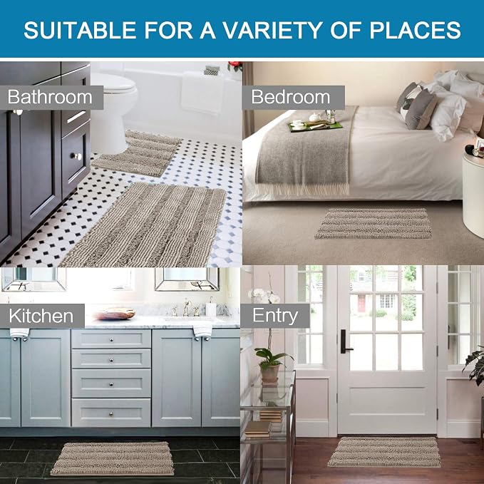 H.VERSAILTEX Bathroom Rugs Bath Rug Set 2 Piece Bathroom Contour Rug Toilet Mat - Image 6