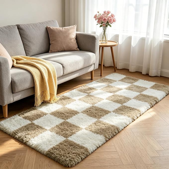 Shag Runner Rug for Bedroom Living Room 2x6 Upgrade Non-Slip Fluffy Soft - Image 2