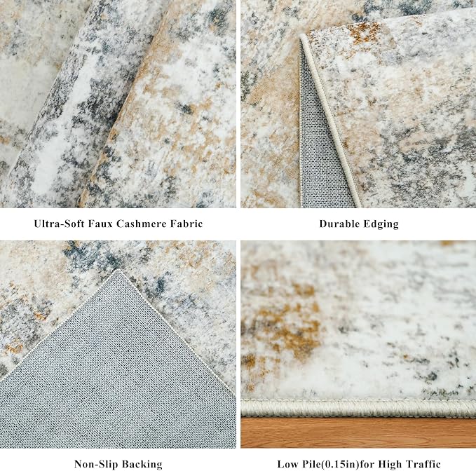 4x10 ft Extra Wide Hallway Rug – Non-Slip Washable Rubber-Backed Large Carpet - Image 5
