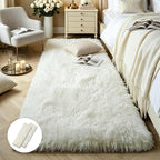 KCHOWUA Cream White Thick Fluffy Area Rug by KICHOWUA