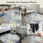 Lahome Modern Abstract Round Rug 4Ft, Contemporary Indoor Floor Carpet - Image 6