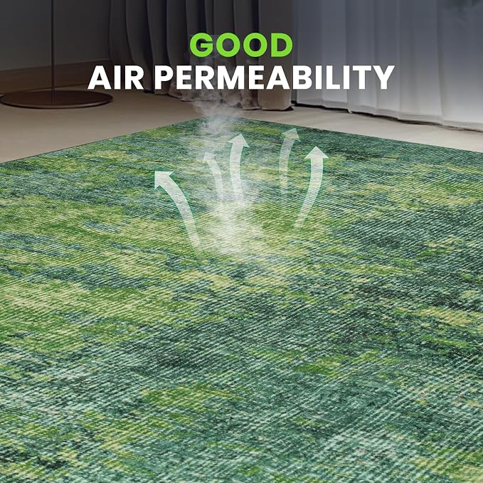 Washable Rugs 8x10 Area Rugs for Living Room, Ultra Soft Faux Wool Retro Carpets - Image 5