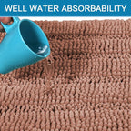 H.VERSAILTEX Bathroom Rug Set, 2 Piece Non Slip Thick Soft Chenille Striped - Image 5