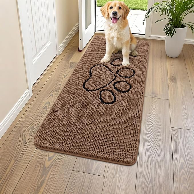 Smiry Dog Door Mat for Muddy Paws, Absorbent Dirt Trapper Non Slip Quick Dry by Smiry