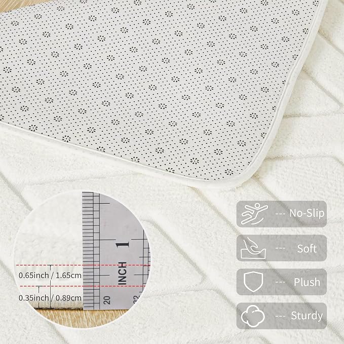 4x6 Cream White Washable Area Rug - Image 4