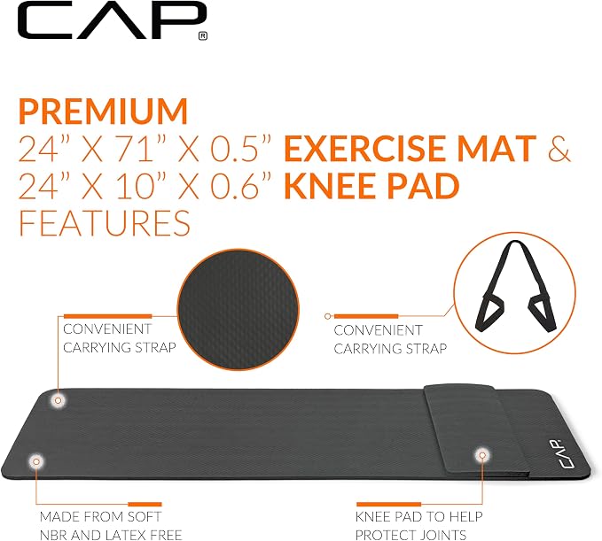 CAP Barbell 1/2-Inch High Density Exercise Yoga Mat - Image 3