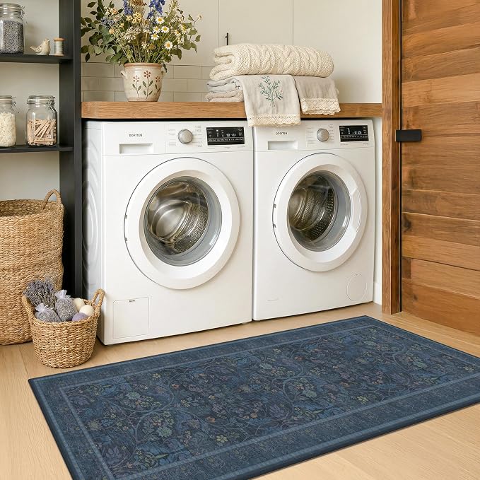 Boho Blue 2x5 Washable Entryway Mats - Image 3