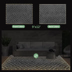 GENIMO Outdoor Rug with LED Strip Lights, Reversible Plastic Straw Rugs - Image 6
