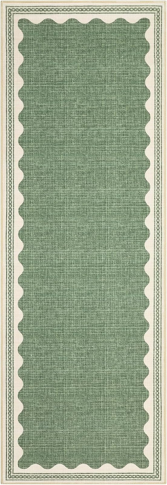 GarveeHome Scalloped Sage Green 2.5x8 Runner Rug - Image 4